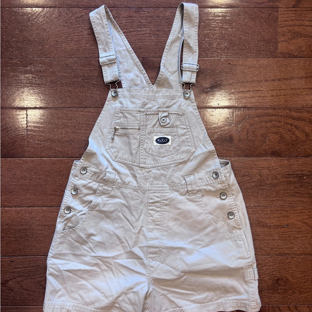 Quality Tan Denim Shorts Overalls
